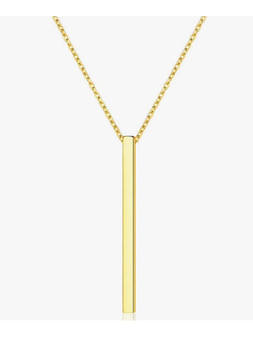 New - Vertical Bar Lariat - Gold Plated Necklace - Beautiful